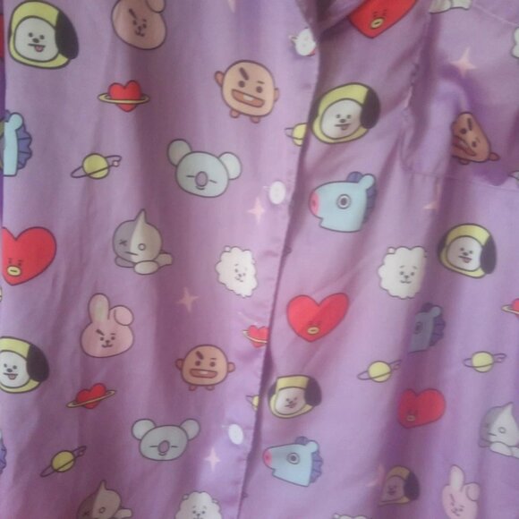 Japanese Pattern Women's Purple Ohs Pajamas Size M New - Picture 3 of 6